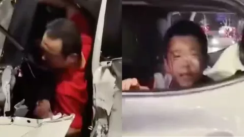 泸州市政府天桥下网约车车祸