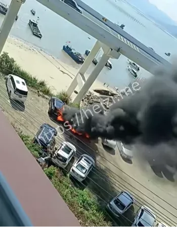 华为新能源车停车场火灾