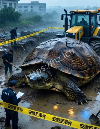 清淤挖出拖拉机大小的巨鳖